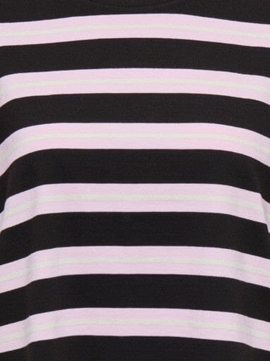 Only - Pglisa Stripe S/S Top - 5236444 Black Bean Pink Lady/ White Stripes T-shirts 
