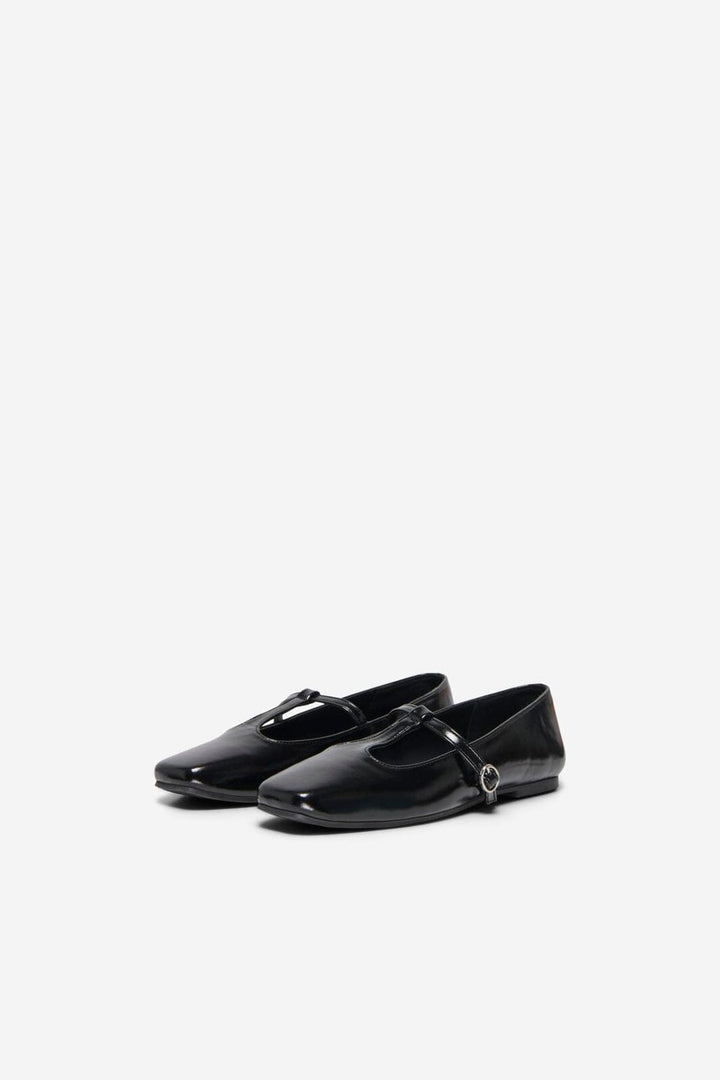 Only Shoes - Onlakira-8 Pu T-Strap Ballerina - 5064662 Black