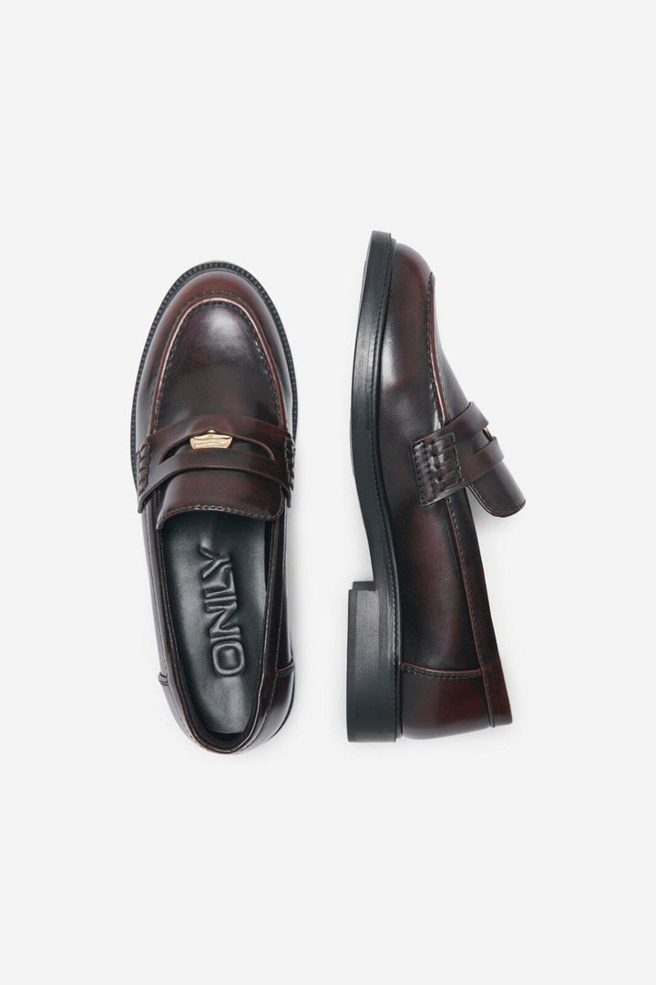 Only Shoes - Onllux-12 Button Loafer - 4844550 Decadent Chocolate