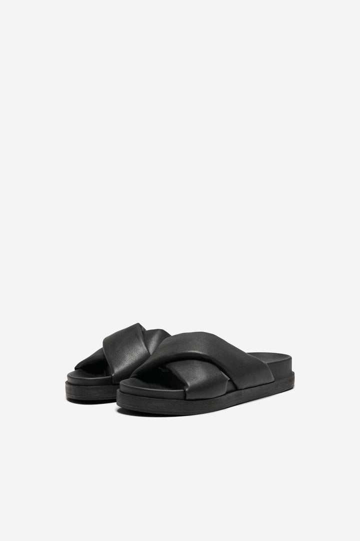 Only Shoes - Onlminnie-12 Cross Strap Sandal - 4461910 Black