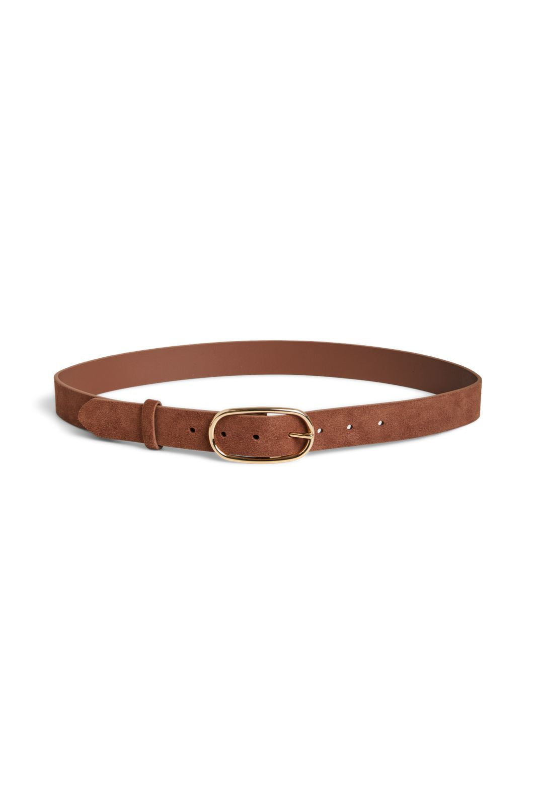 Pieces - Pcadima Suede Jeans Belt Fc - 5064730 Root Beer Gold Trim
