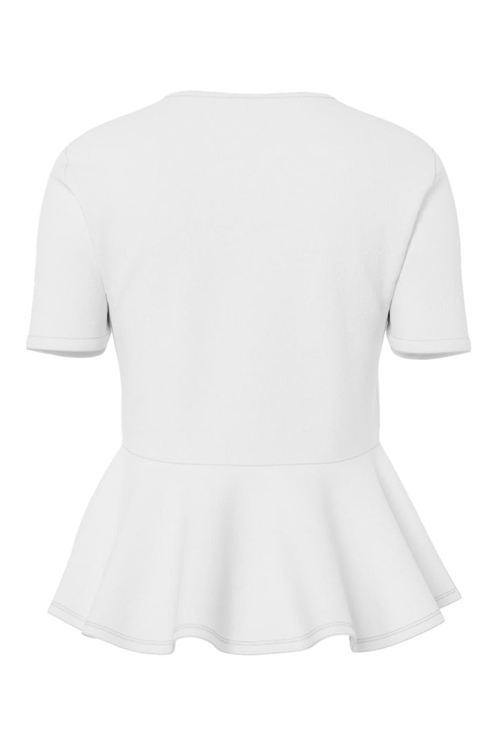 Pieces - Pcalisa Ss Peplum Top - 5019334 Bright White