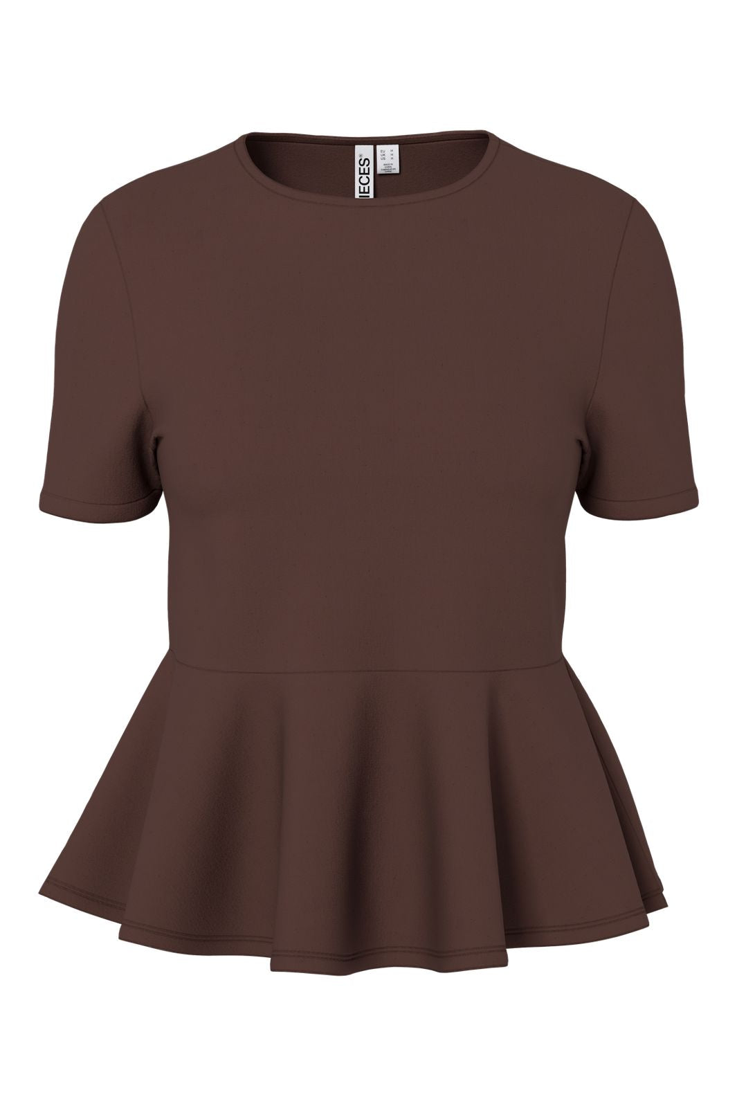 Pieces - Pcalisa Ss Peplum Top - 5082951 Chicory Coffee
