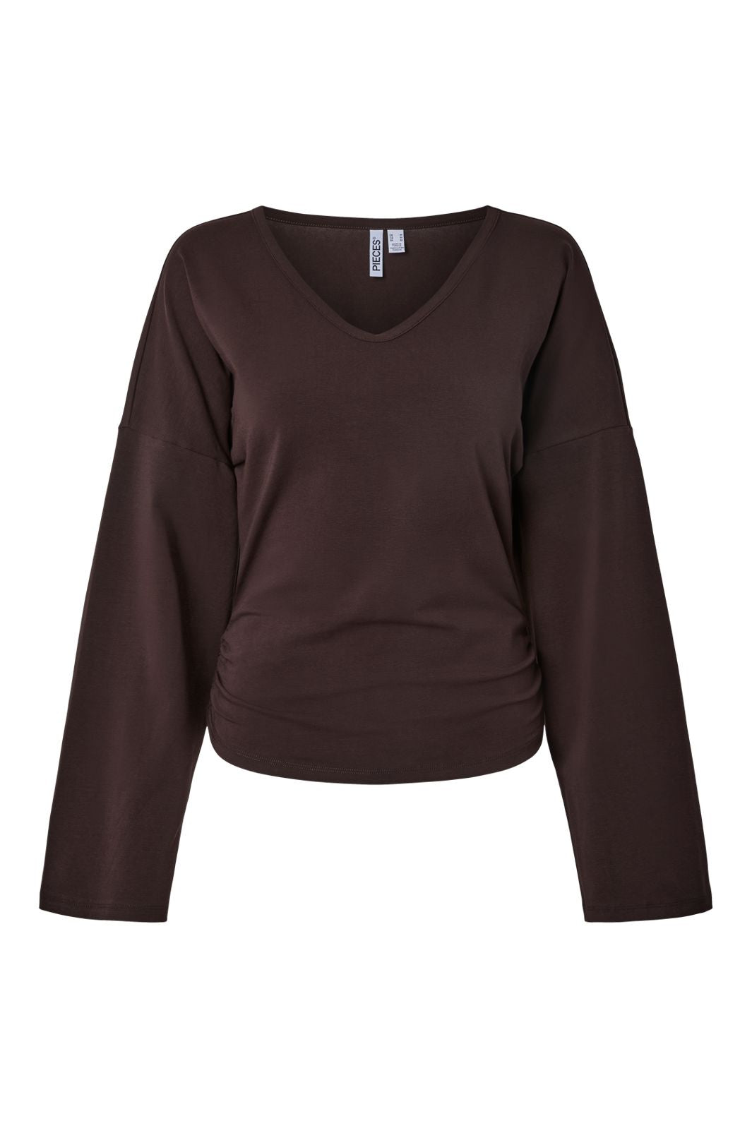 Pieces - Pcalli Ls V-Neck Top - 5235927 Chocolate Plum
