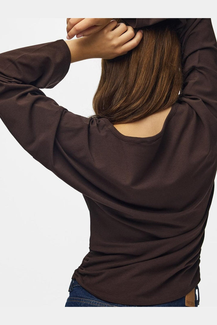 Pieces - Pcalli Ls V-Neck Top - 5235927 Chocolate Plum