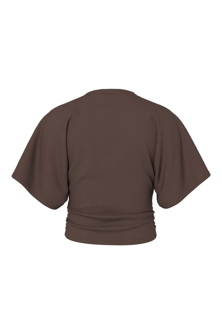 Pieces - Pcalli Ss O-Neck Top Dm - 5159161 Hot Fudge