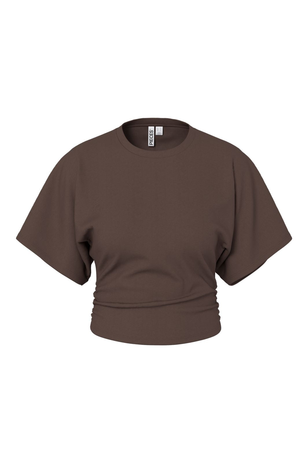 Pieces - Pcalli Ss O-Neck Top Dm - 5159161 Hot Fudge