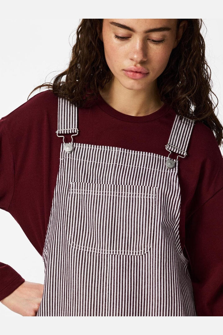 Pieces - Pcallo Dungaree Dress Fsy - 5105503 Winetasting Cloud Dancer