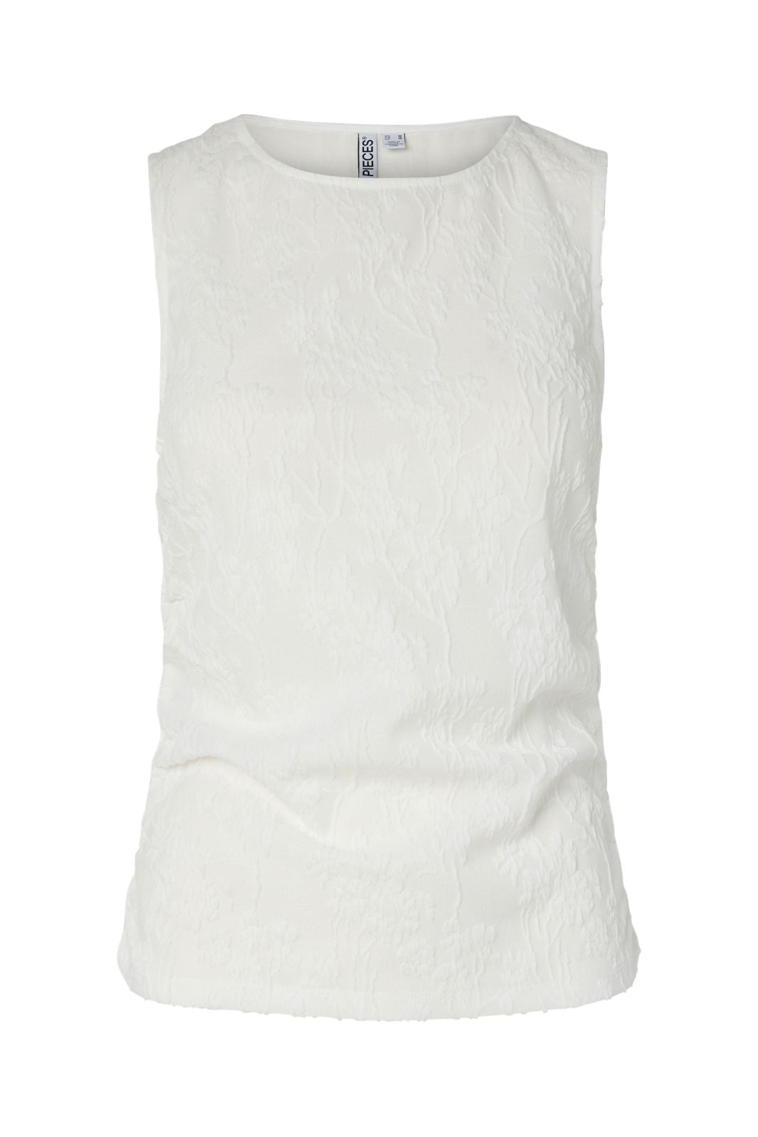 Pieces - Pcallo Sl O-Neck Top Pp - 5052190 Cloud Dancer