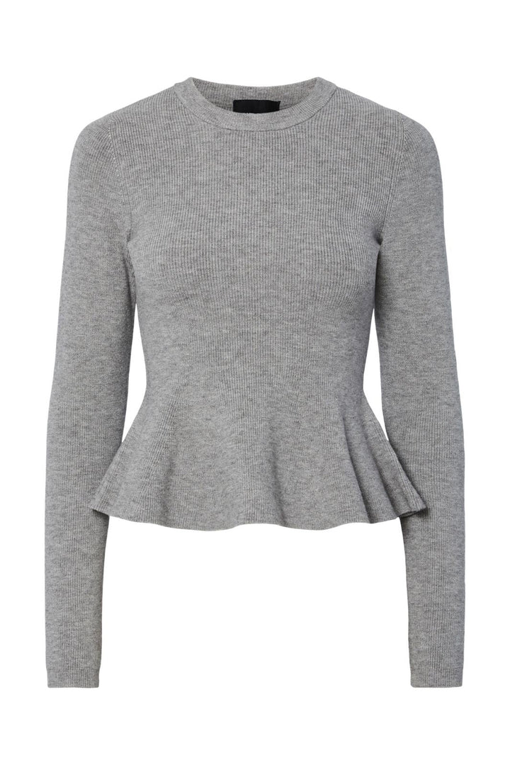 Pieces - Pcamma Ls O-Neck Knit - 4956864 Medium Grey Melange