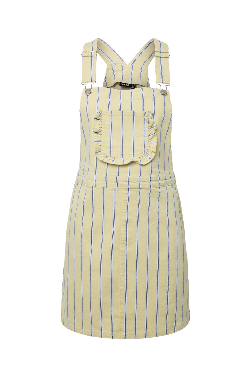 Pieces - Pcbillo Dungaree Denim Dress - 4972524 French Vanilla Cloud Dancer & Beaucoup Blue & Oyster Mushrooms
