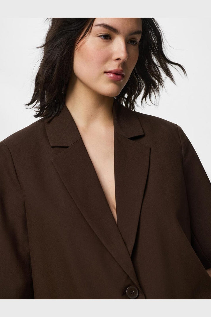 Pieces - Pcbosella 2/4 Blazer - 5112085 Hot Fudge