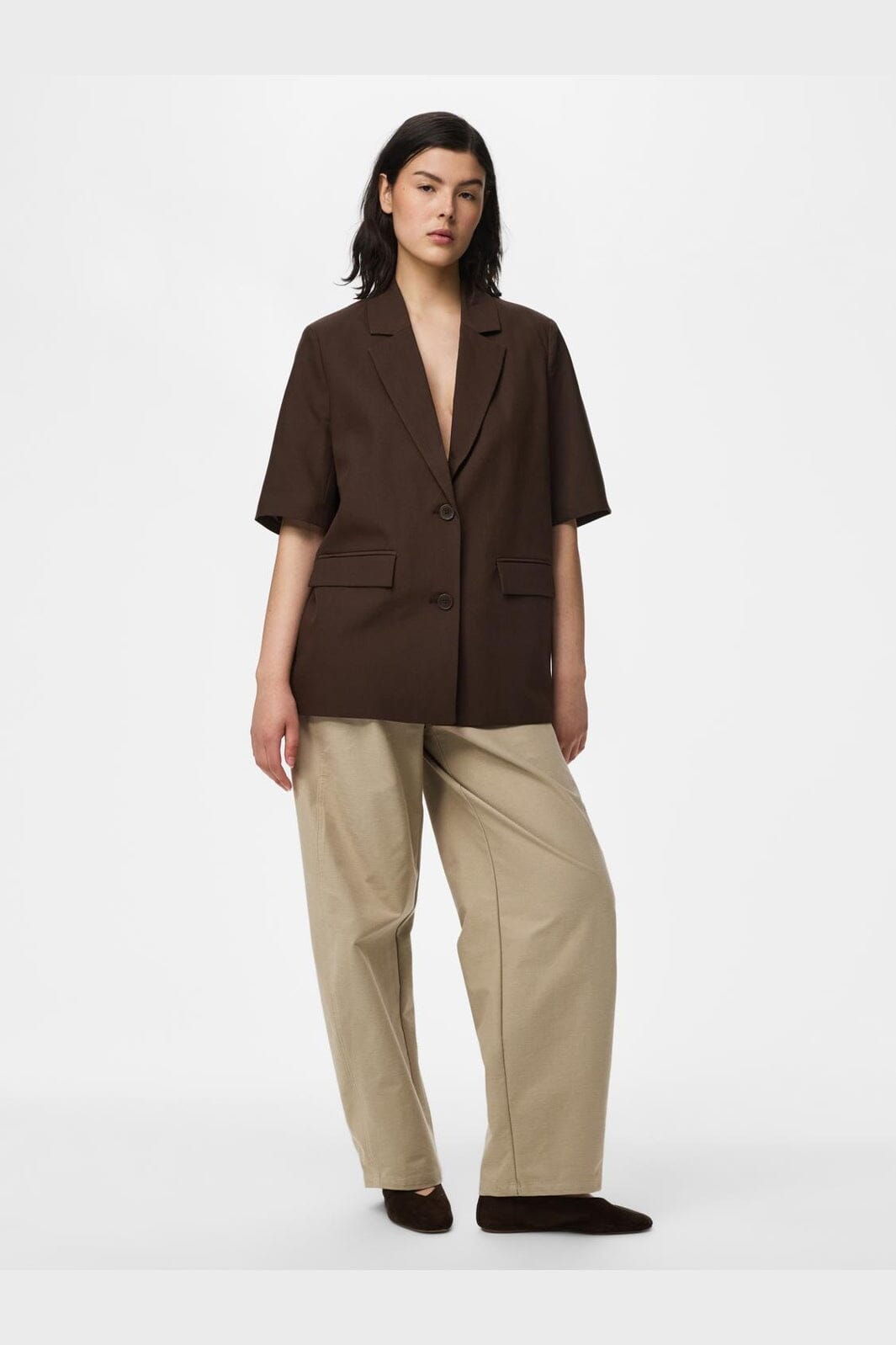 Pieces - Pcbosella 2/4 Blazer - 5112085 Hot Fudge