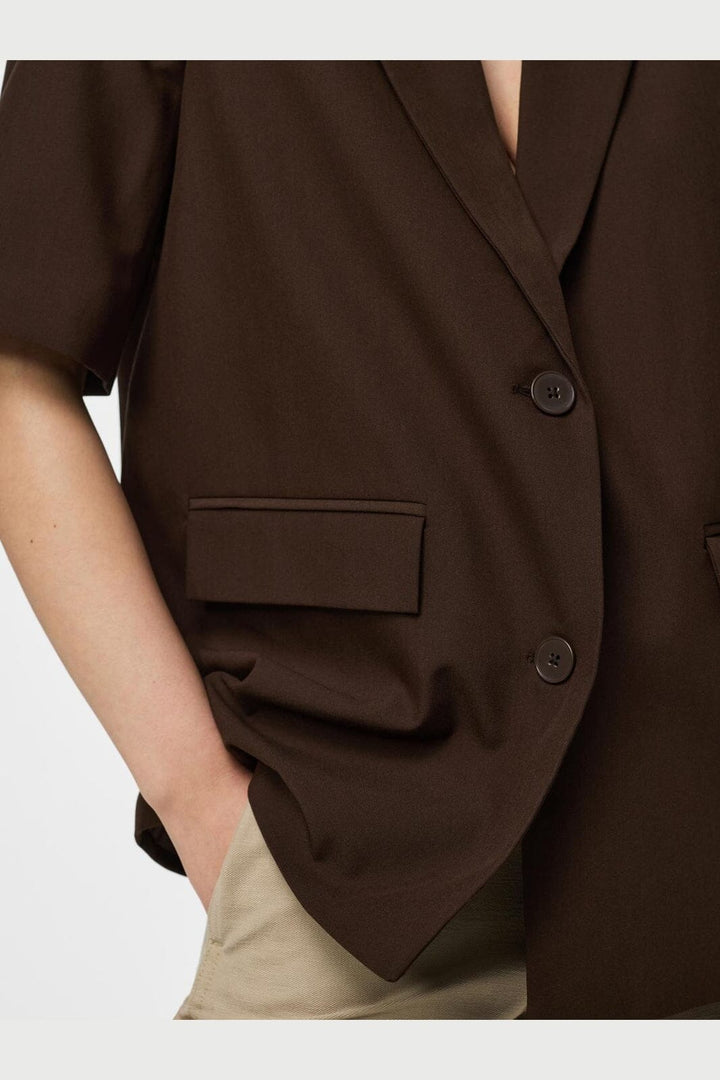Pieces - Pcbosella 2/4 Blazer - 5112085 Hot Fudge
