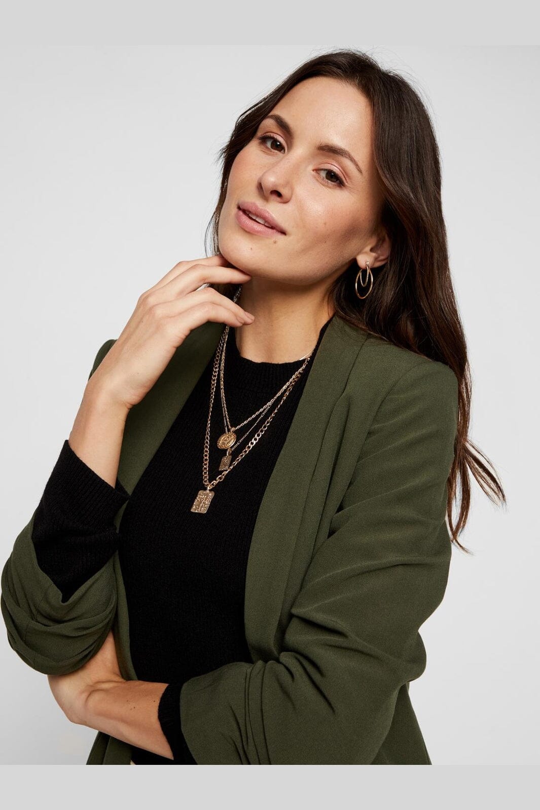 Pieces - Pcbosella 3/4 Blazer - 3105778 Forest Night
