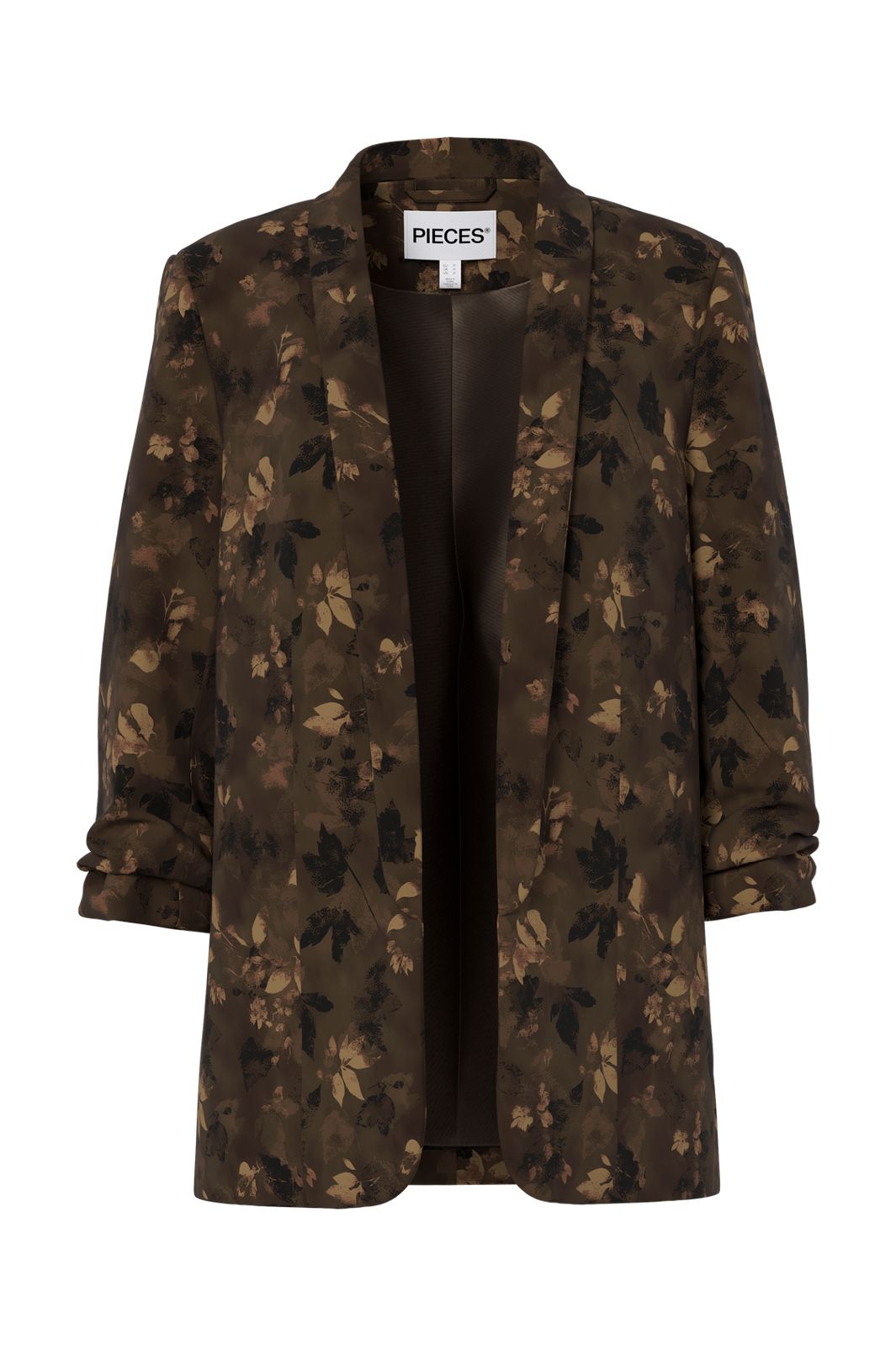 Pieces - Pcbosella 3/4 Printed Blazer - 5050637 Major Brown Flower
