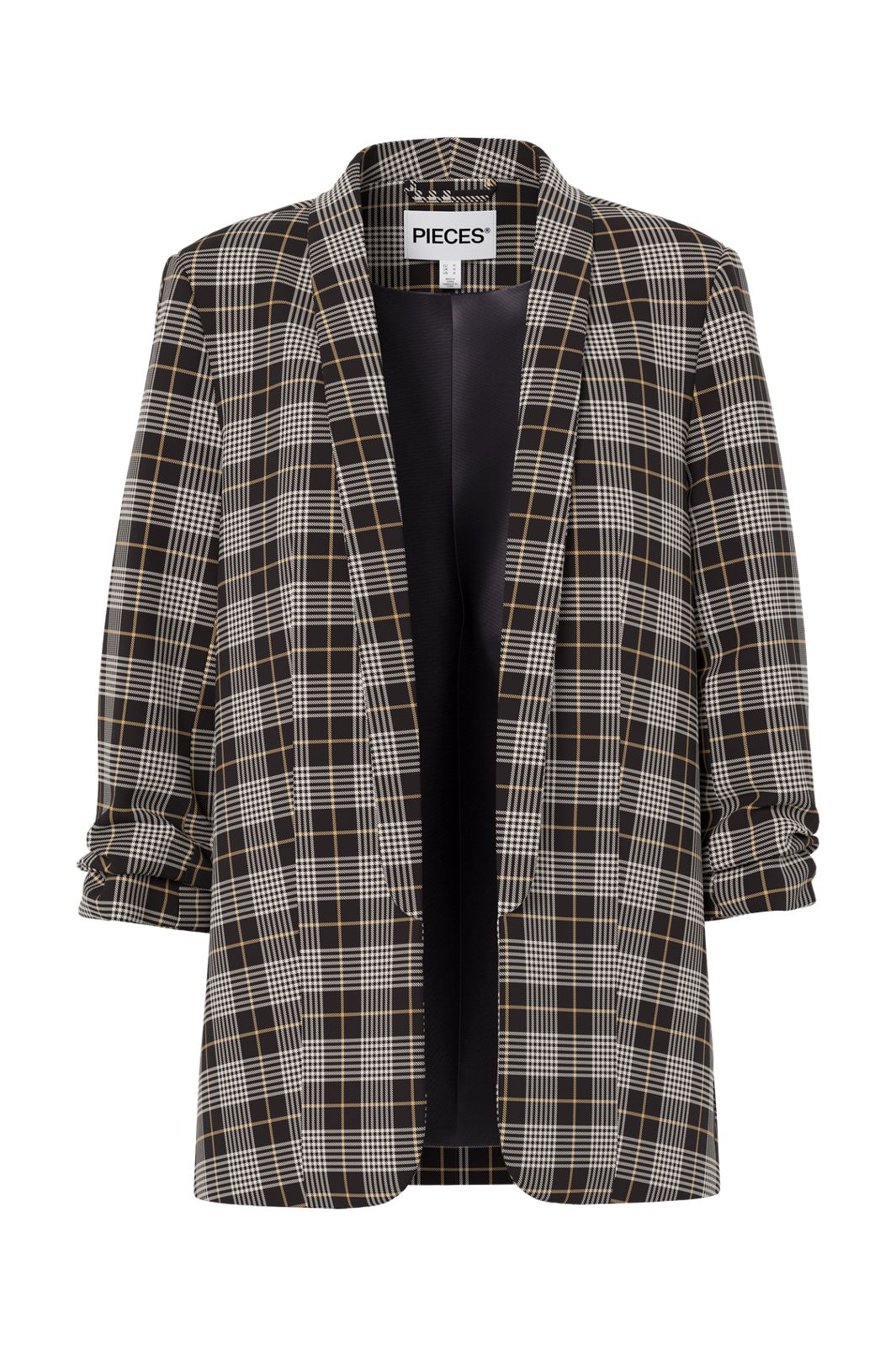 Pieces - Pcbosella 3/4 Printed Blazer - 5050638 Black Onyx Check