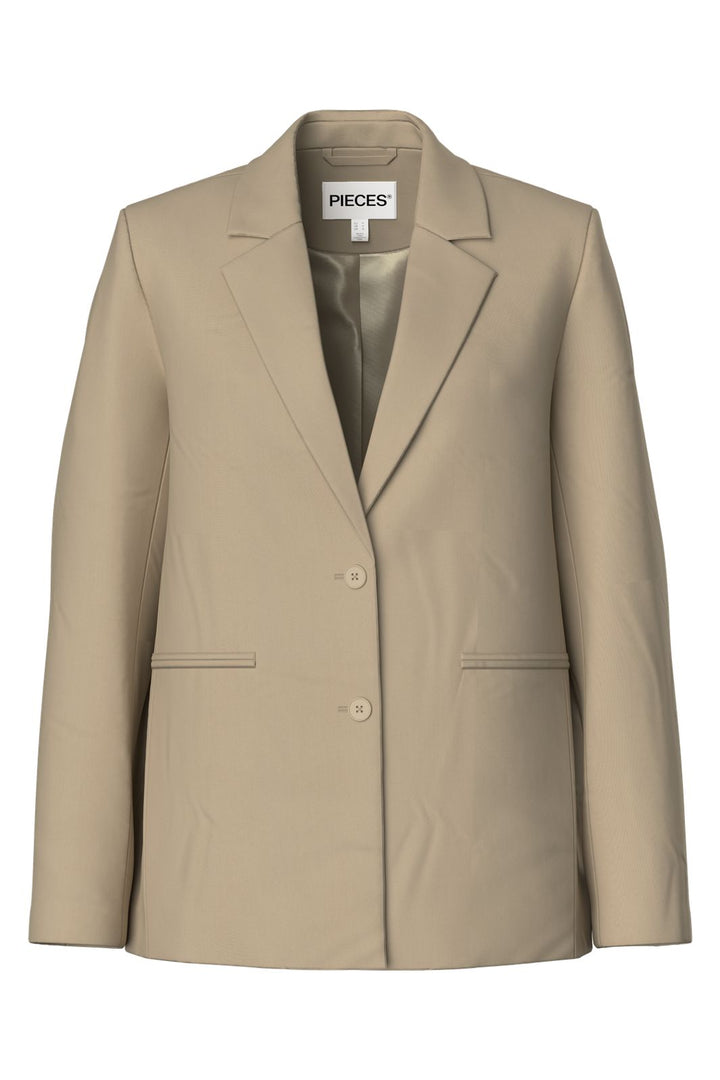 Pieces - Pcbosella Ls Loose Blazer - 5052243 White Pepper
