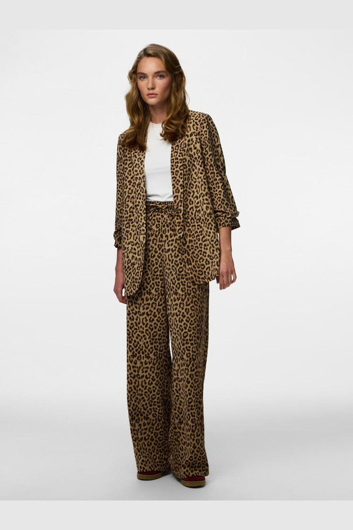 Pieces - Pcbosella Printed Wide Pants - 5024998 Natural Leo
