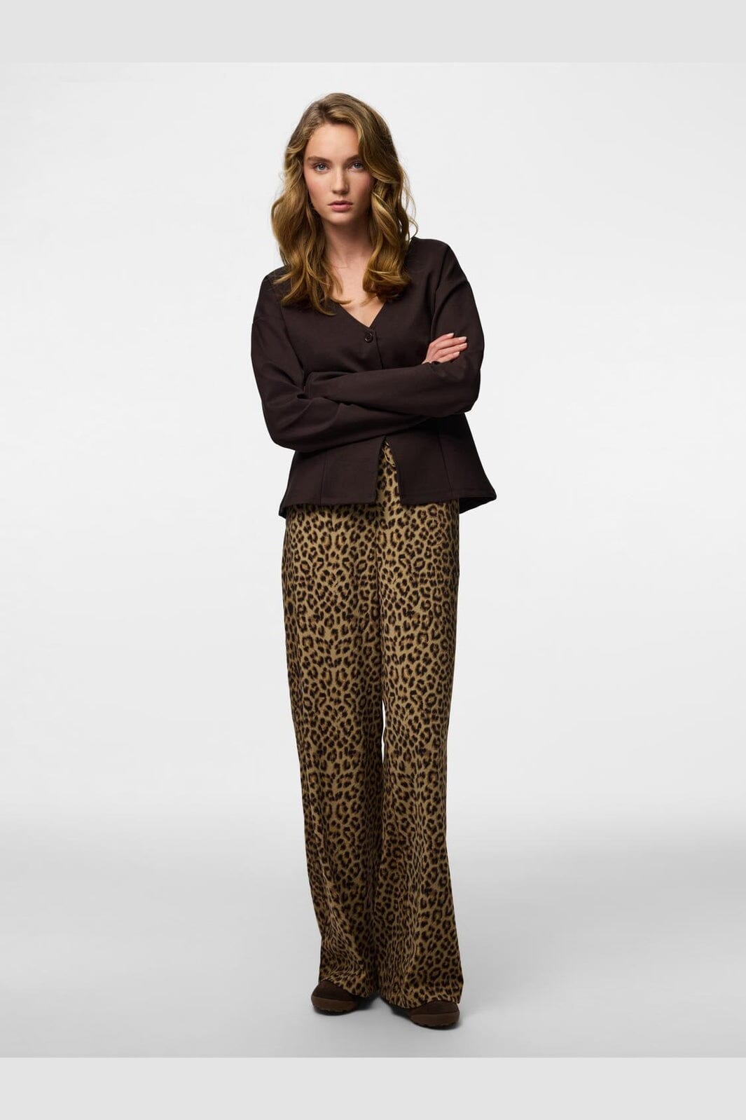 Pieces - Pcbosella Printed Wide Pants - 5024998 Natural Leo