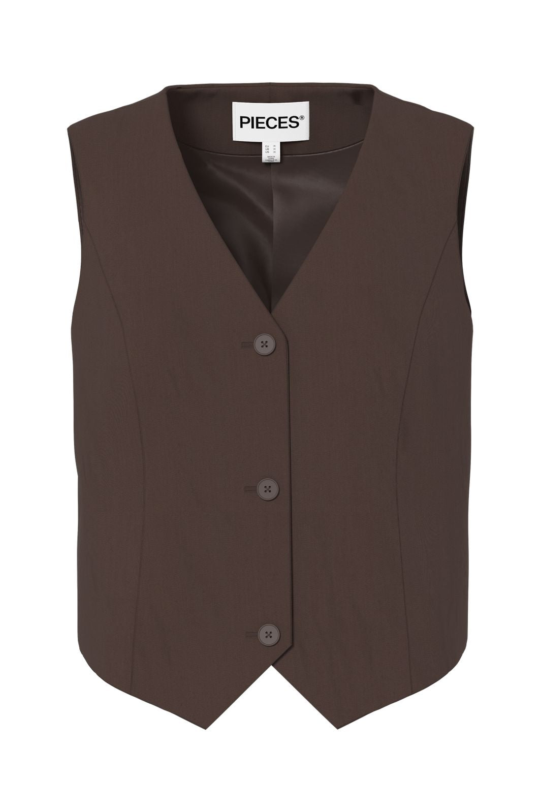 Pieces - Pcbosella Vest - 5052249 Hot Fudge