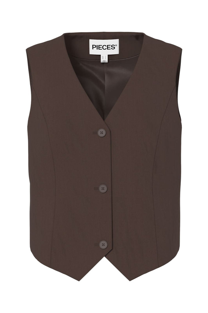Pieces - Pcbosella Vest - 5052249 Hot Fudge