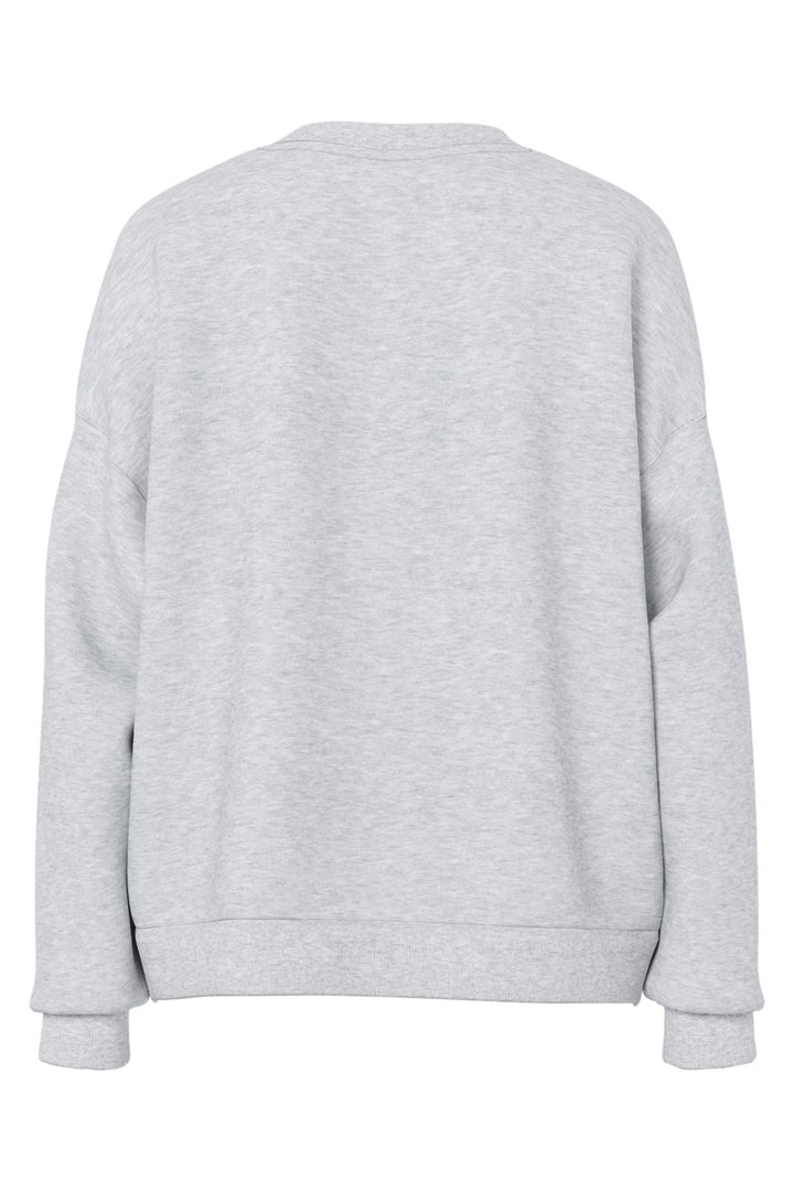 Pieces - Pcchilli Ls Loose Fit Sweat Top - 5102379 Light Grey Melange
