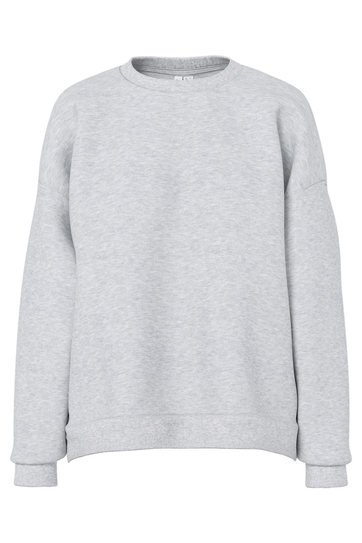 Pieces - Pcchilli Ls Loose Fit Sweat Top - 5102379 Light Grey Melange