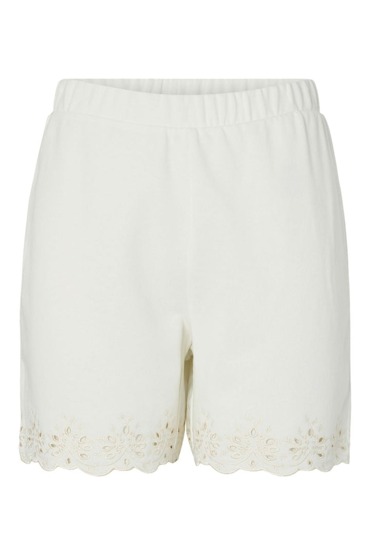 Pieces - Pcchilli Summer Broderi Shorts - 4984242 Cloud Dancer
