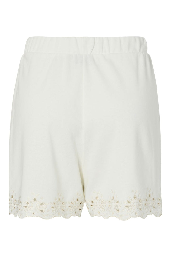 Pieces - Pcchilli Summer Broderi Shorts - 4984242 Cloud Dancer