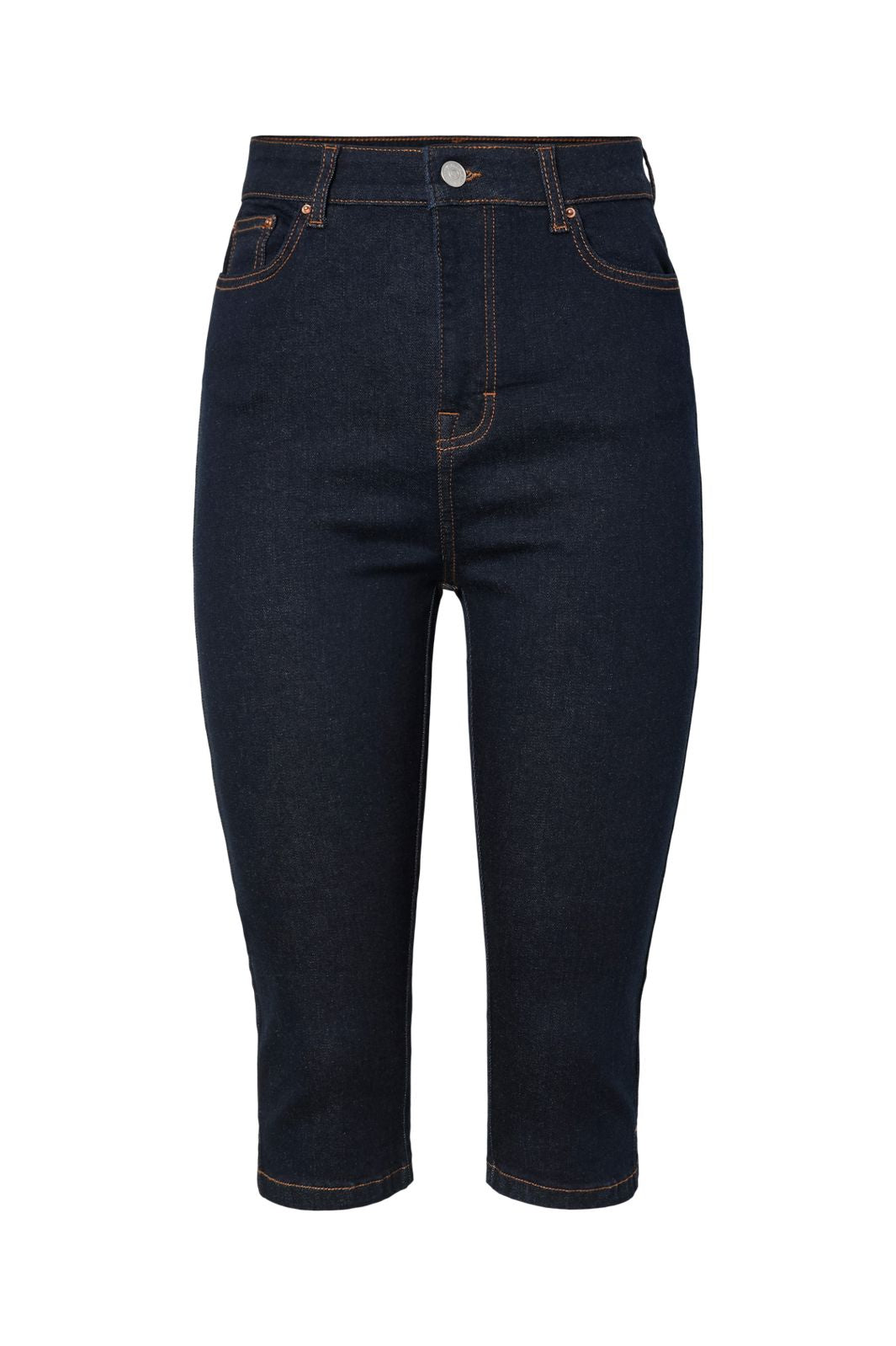 Pieces - Pcdaisy Capri Jeans - 5018627 Dark Blue Denim Rinse