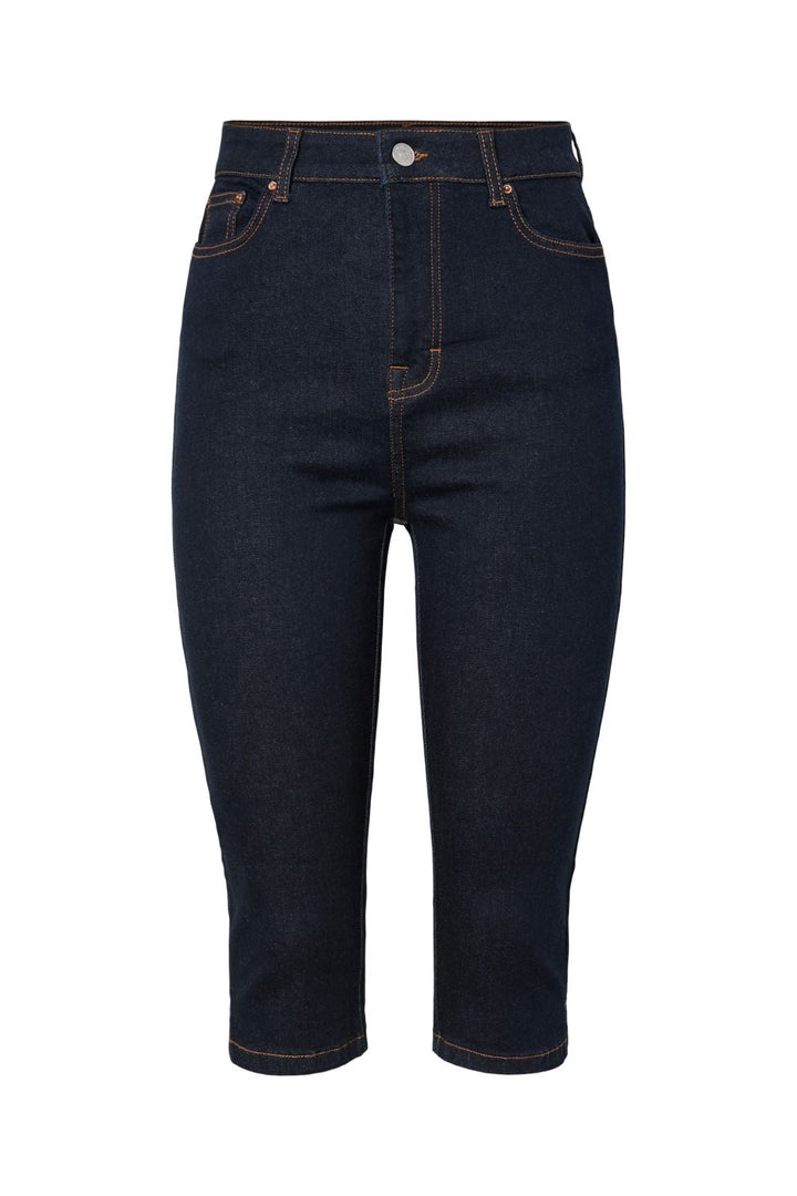 Pieces - Pcdaisy Capri Jeans - 5018627 Dark Blue Denim Rinse