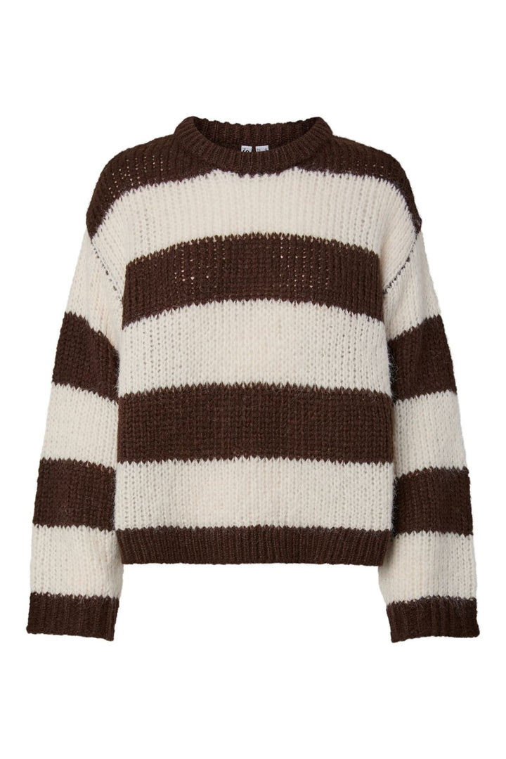 Pieces - Pcdorthea Ls Chunky Knit - 5104862 Hot Fudge Coconut Milk