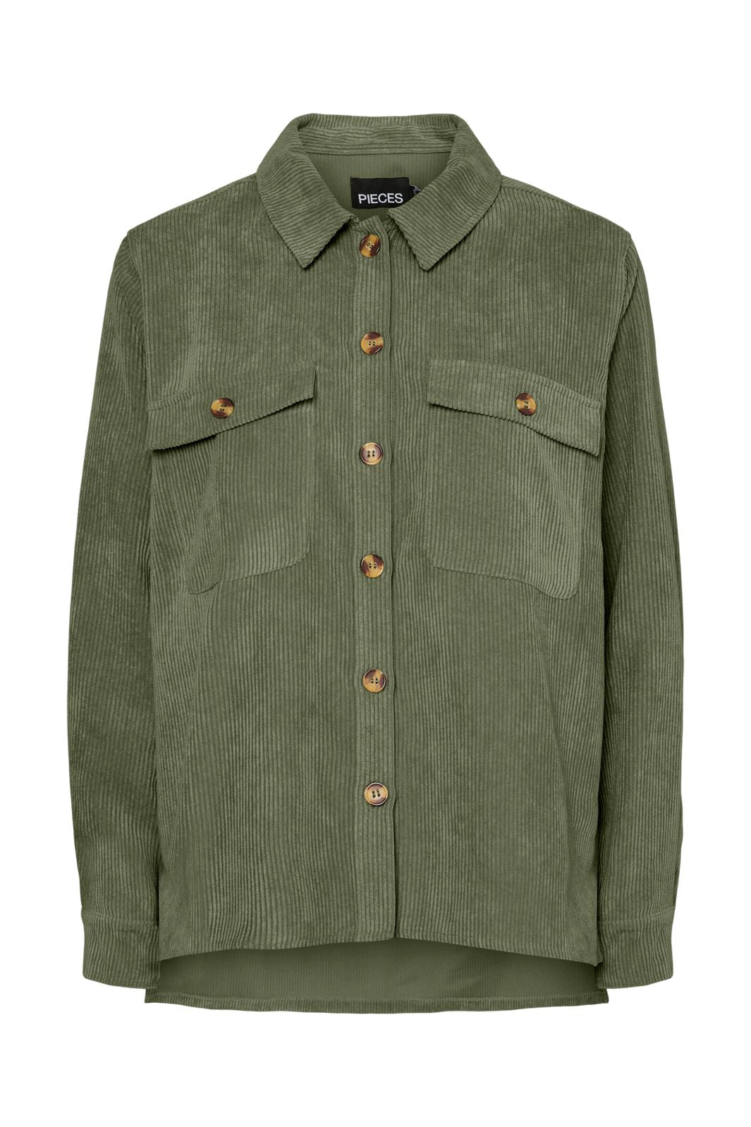 Pieces - Pceffi Ls Corduroy Shirt - 3969495 Olivine