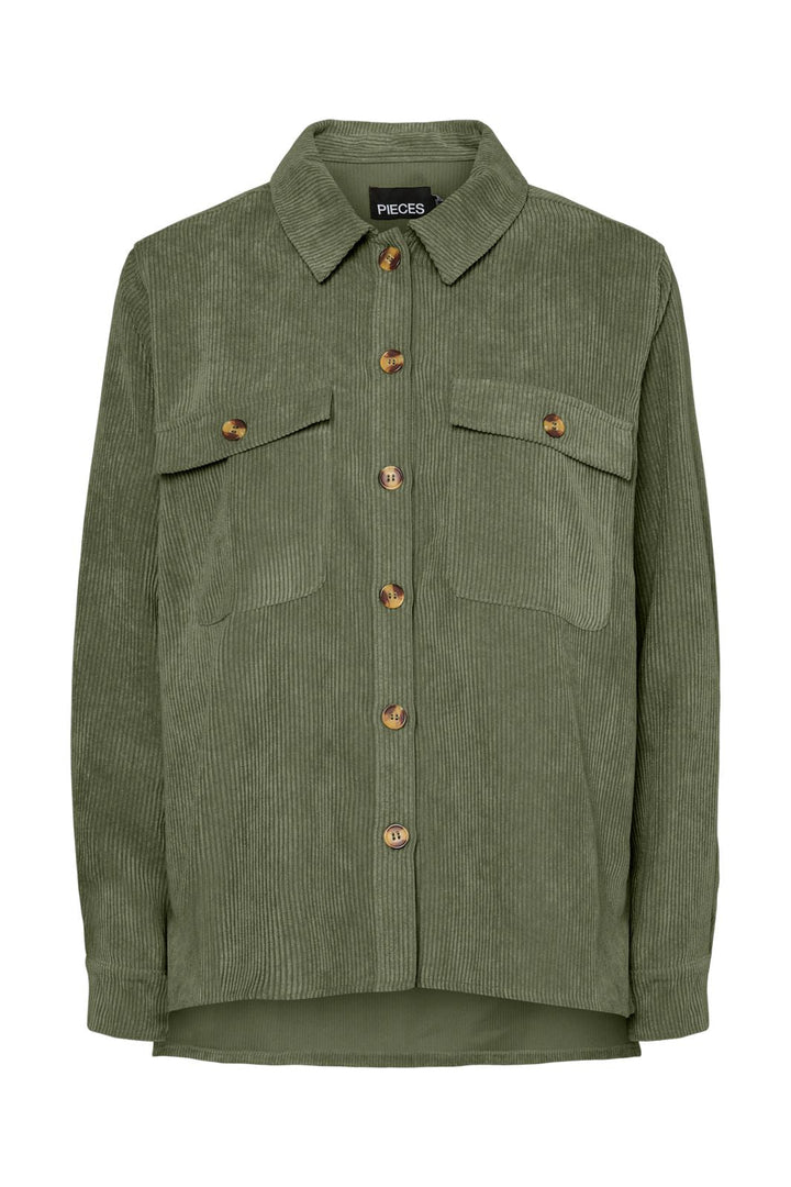 Pieces - Pceffi Ls Corduroy Shirt - 3969495 Olivine