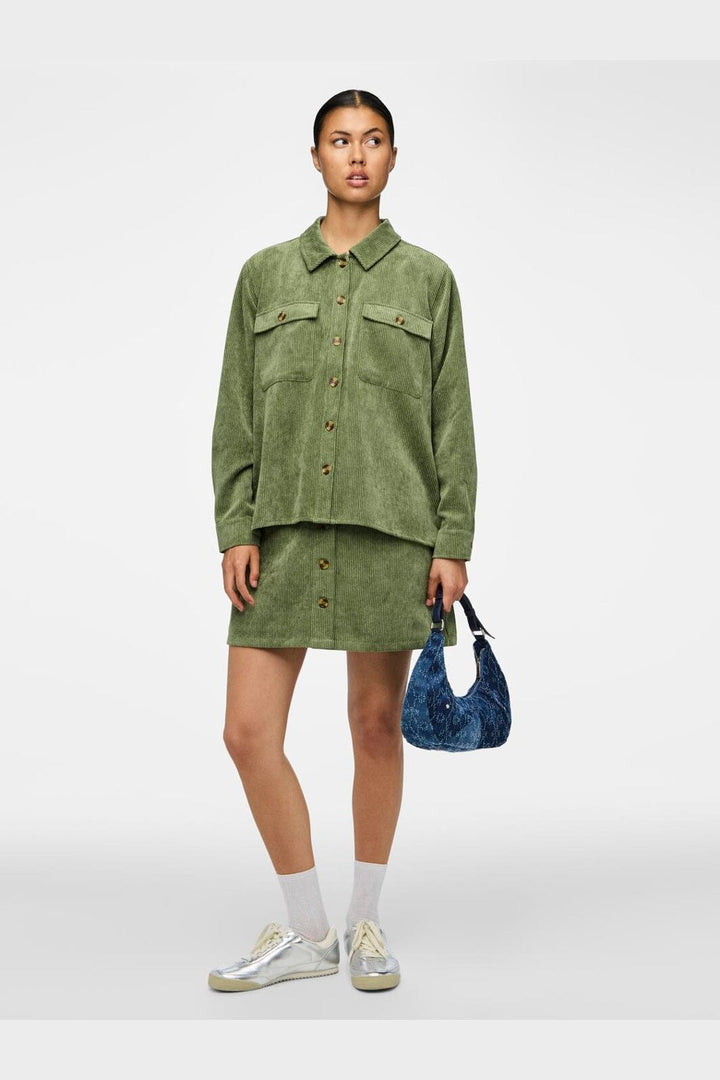 Pieces - Pceffi Ls Corduroy Shirt - 3969495 Olivine