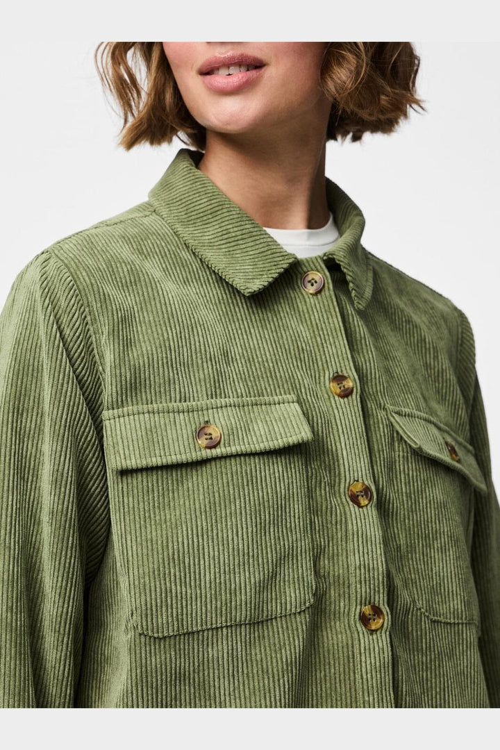 Pieces - Pceffi Ls Corduroy Shirt - 3969495 Olivine