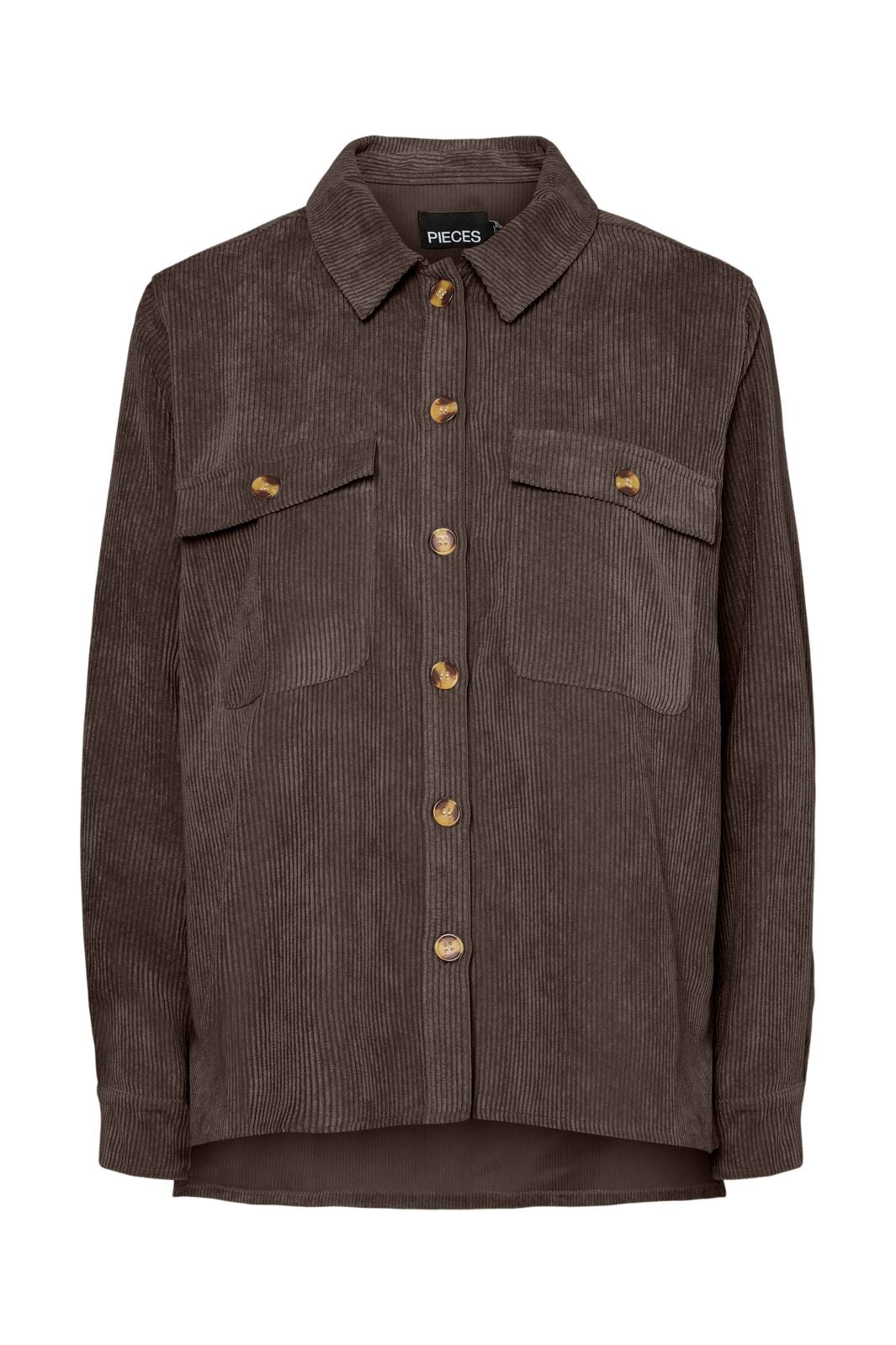 Pieces - Pceffi Ls Corduroy Shirt - 4988237 Hot Fudge