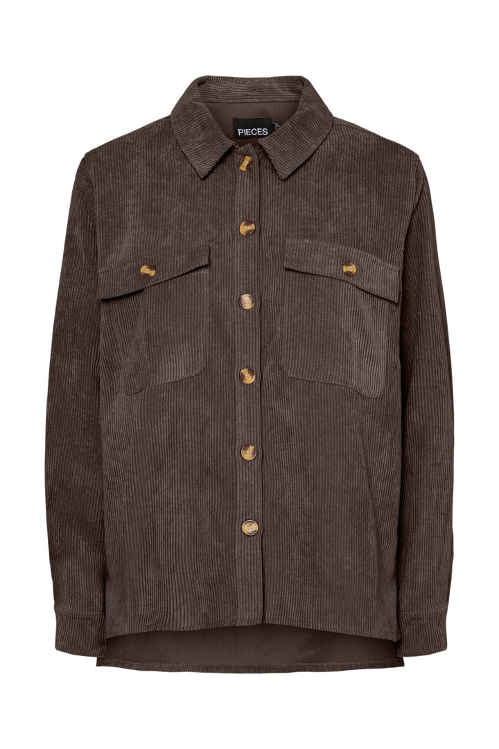 Pieces - Pceffi Ls Corduroy Shirt - 4988237 Hot Fudge
