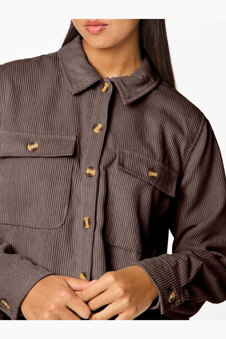 Pieces - Pceffi Ls Corduroy Shirt - 4988237 Hot Fudge