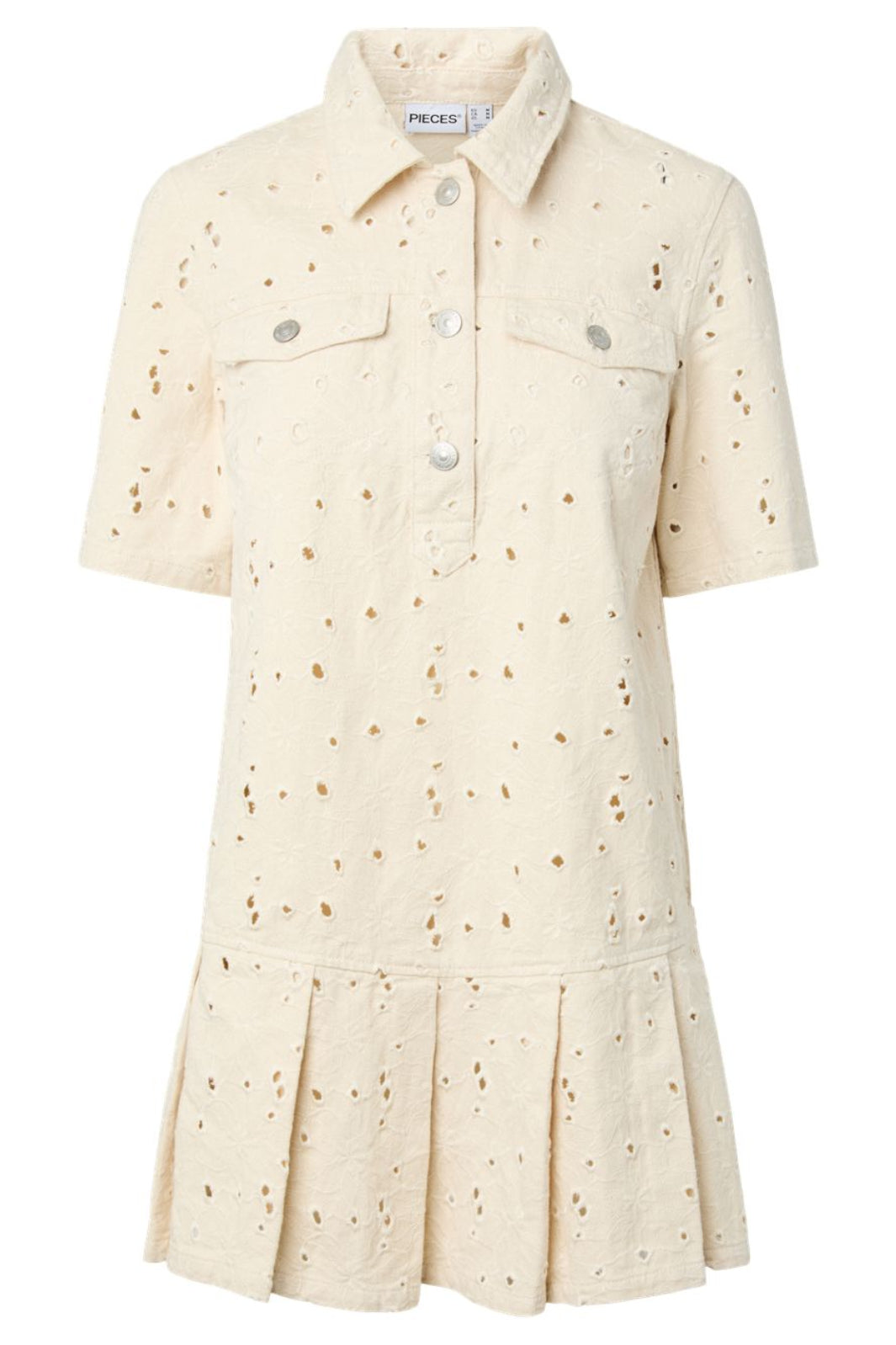 Pieces - Pcella 2/4 Short Dress - 5106604 Ecru Embroidery