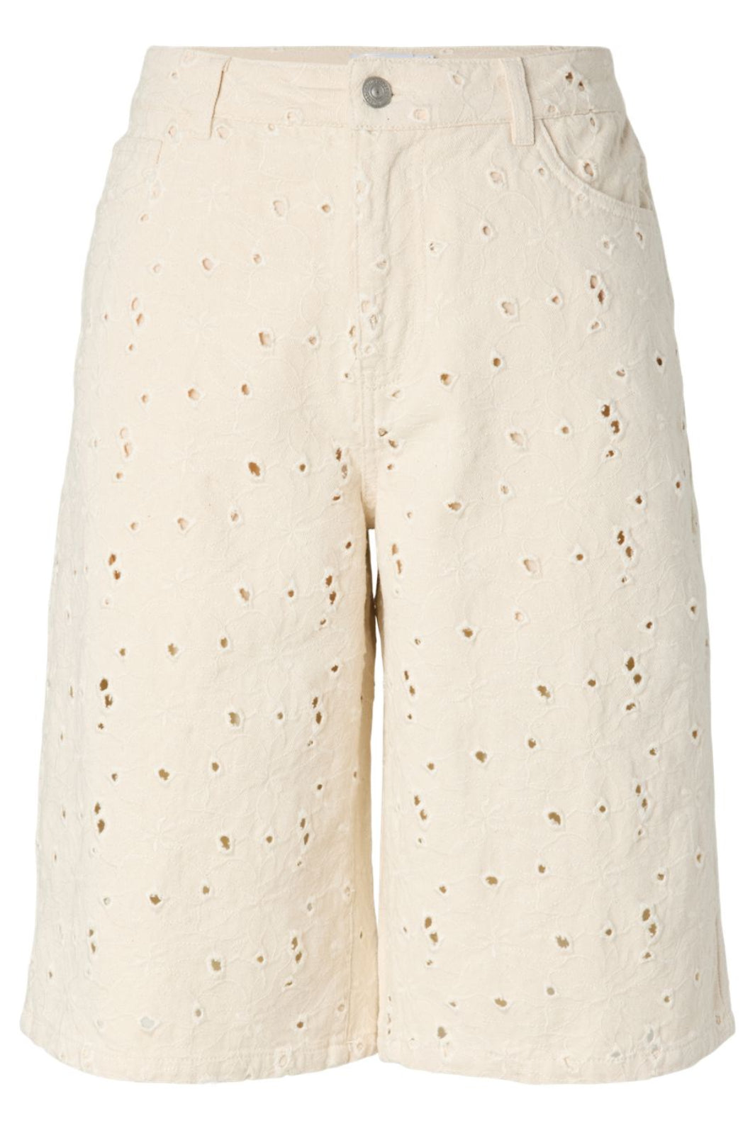 Pieces - Pcella Jorts - 5106585 Ecru Embroidery