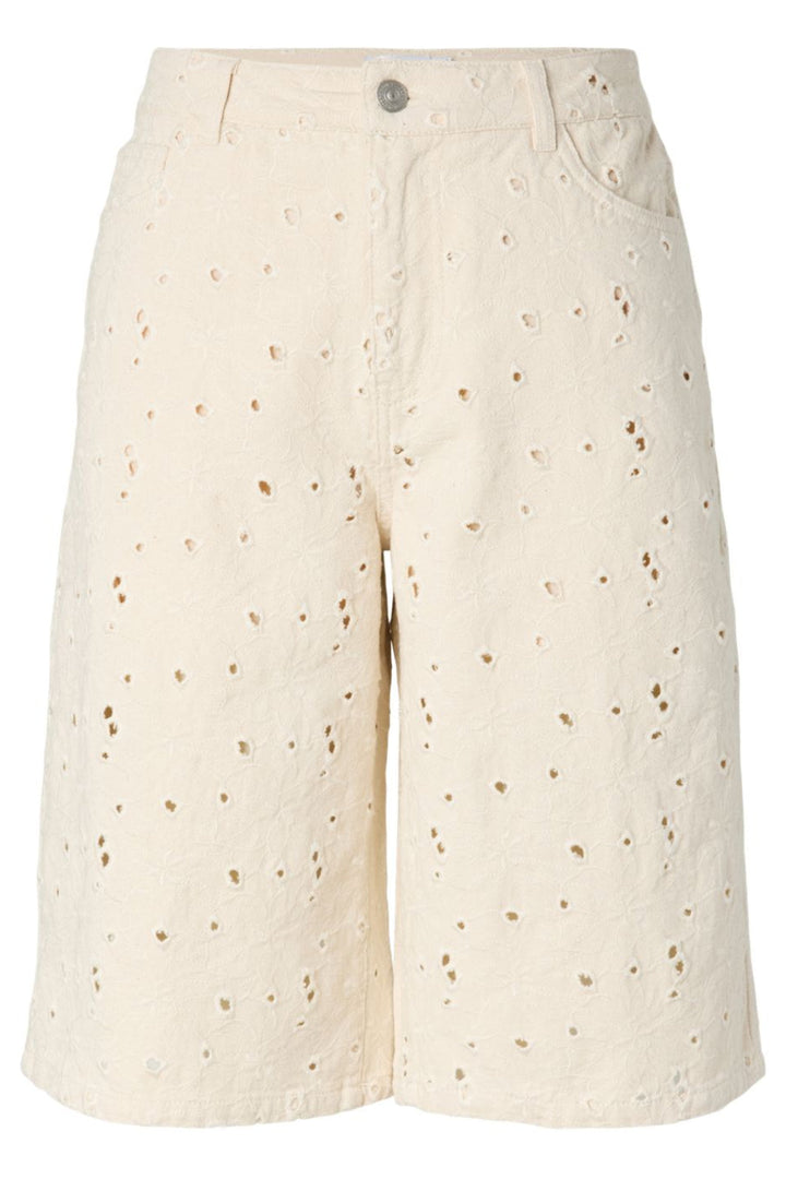 Pieces - Pcella Jorts - 5106585 Ecru Embroidery