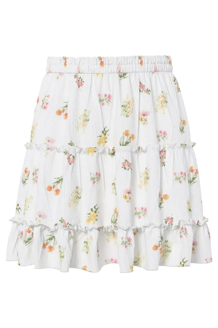 Pieces - Pcemma Short Skirt - 4904179 Bright White Flower Nederdele 