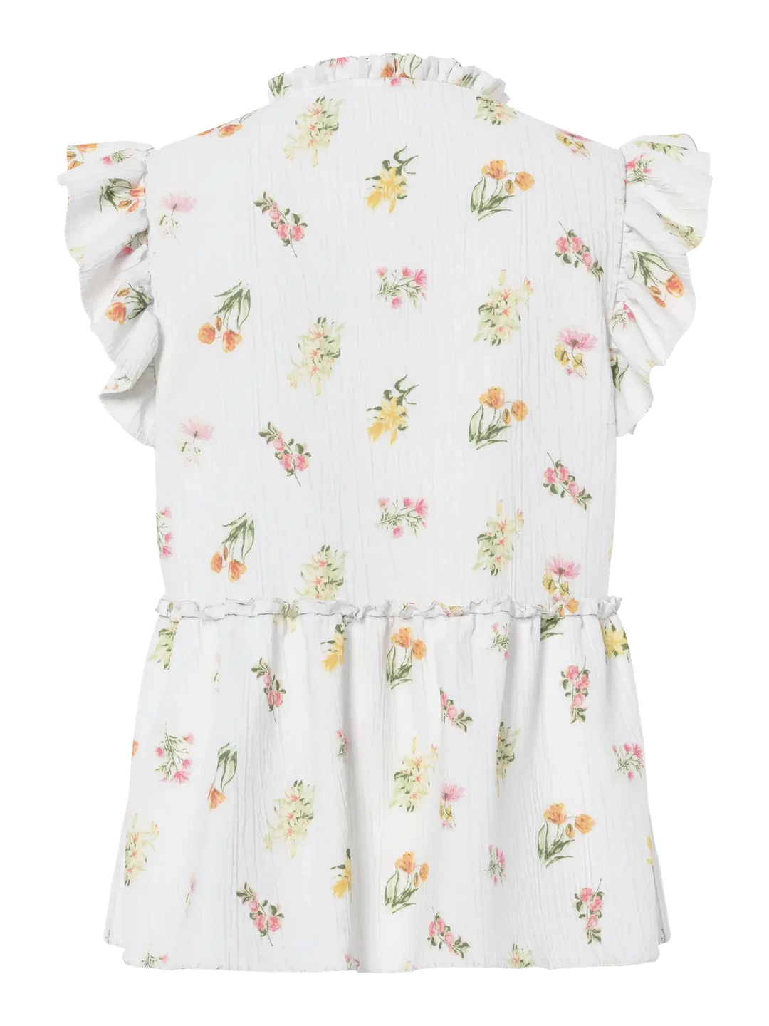 Pieces - Pcemma Sl Top - 4904214 Bright White Flower Toppe 