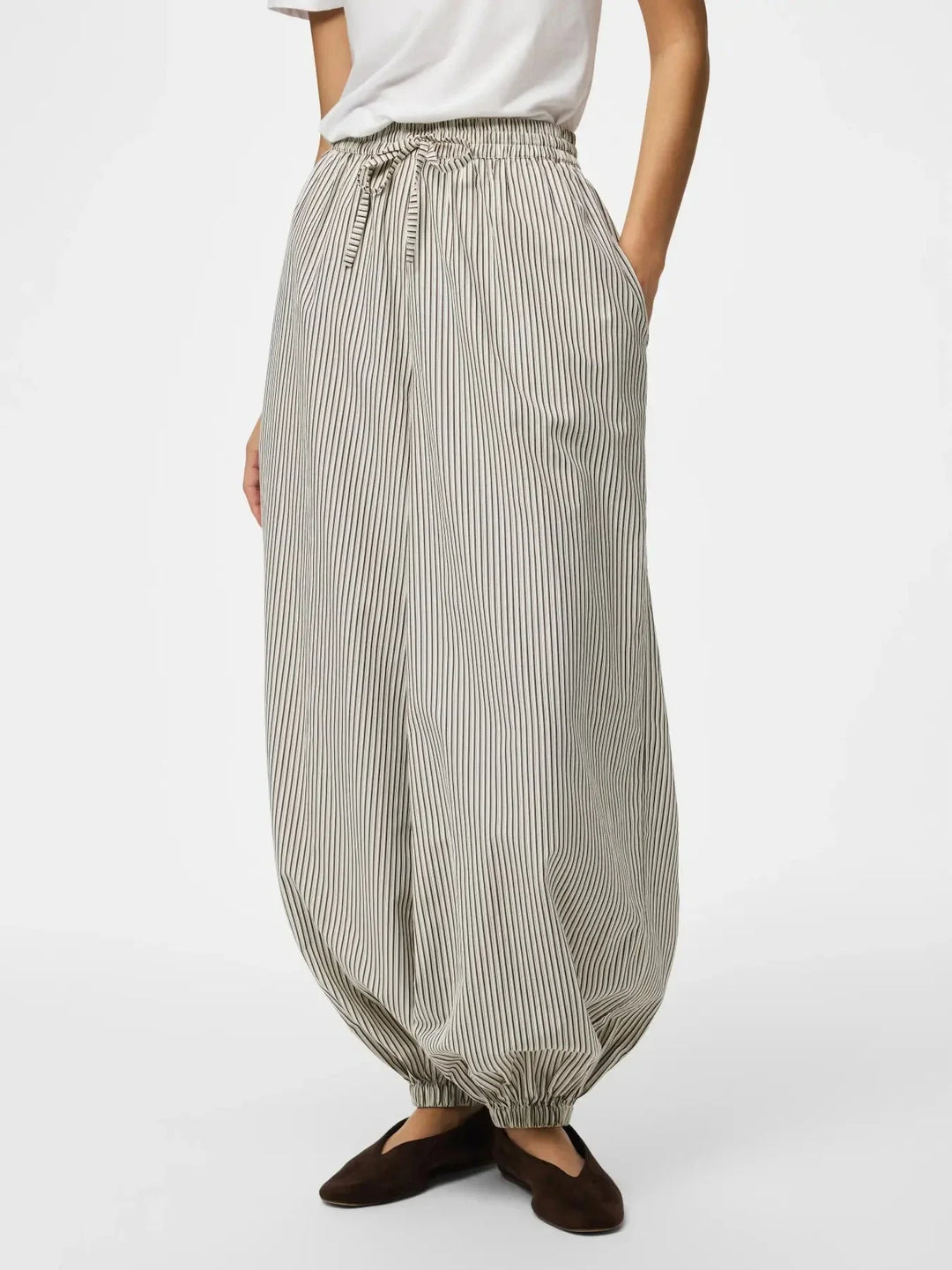 Pieces - Pcemmy Balloon Pants - 5114221 Birch Delicioso Bukser 