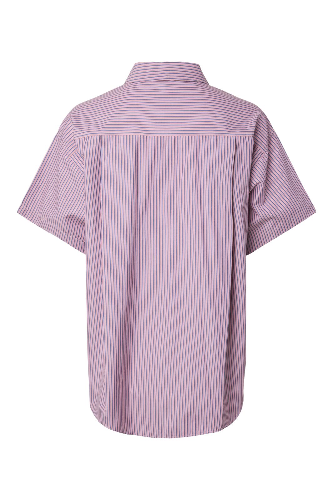 Pieces - Pcemmy Ss Loose Shirt - 4866441 Fuchsia Pink Blue