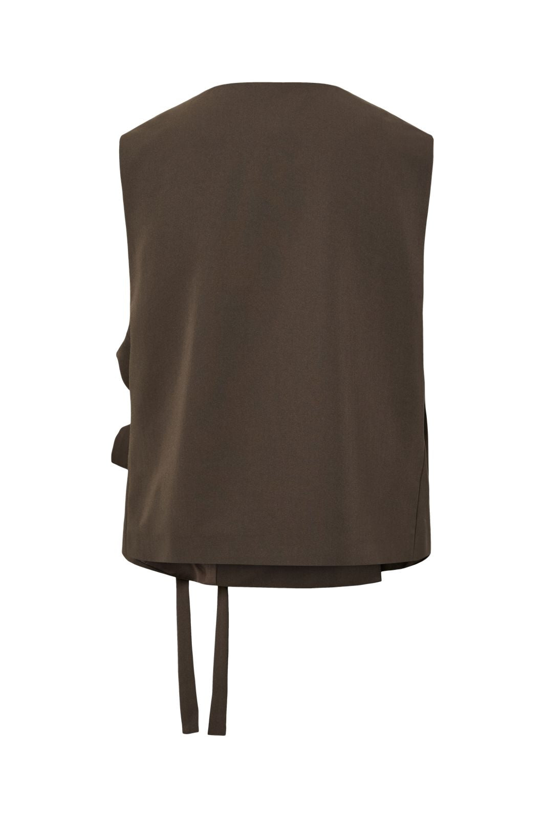 Pieces - Pcemy Tailored Vest W. Tie Detail - 5134702 Turkish Coffee