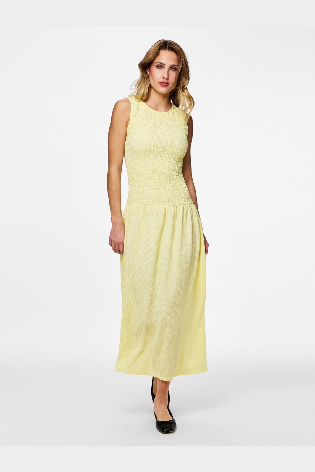 Pieces - Pcfess Sl Smock Dress - 5016369 French Vanilla