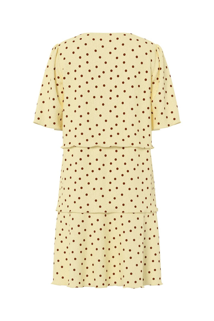 Pieces - Pcflora Ss Layering Dress - 5082812 French Vanilla Dots